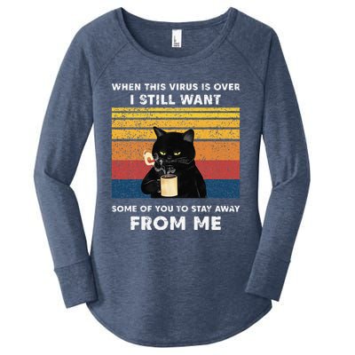 Funny Cat Cat When This Virus Is Over Black Cat Women's Perfect Tri Tunic Long Sleeve Shirt