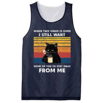 Funny Cat Cat When This Virus Is Over Black Cat Mesh Reversible Basketball Jersey Tank