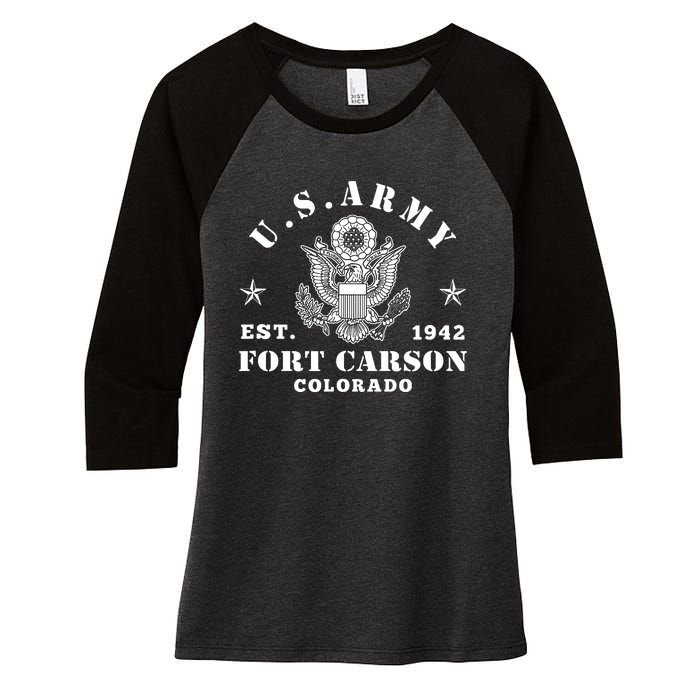 Fort Carson Colorado Women's Tri-Blend 3/4-Sleeve Raglan Shirt