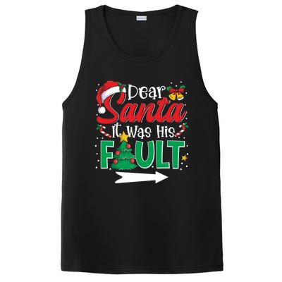 Funny Christmas Couples Gift Dear Santa It Was His Fault Gift PosiCharge Competitor Tank