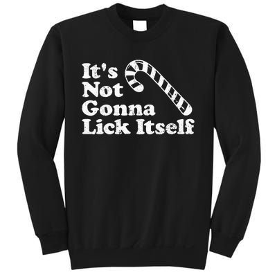 Funny Candy Cane Lick Itself Adult Christmas In July Gift Sweatshirt