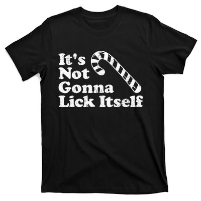 Funny Candy Cane Lick Itself Adult Christmas In July Gift T-Shirt