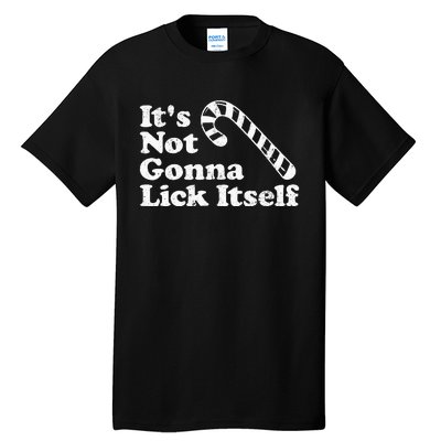 Funny Candy Cane Lick Itself Adult Christmas In July Gift Tall T-Shirt