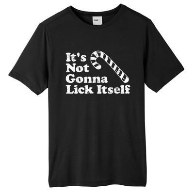 Funny Candy Cane Lick Itself Adult Christmas In July Gift Tall Fusion ChromaSoft Performance T-Shirt