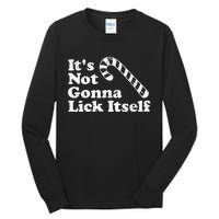 Funny Candy Cane Lick Itself Adult Christmas In July Gift Tall Long Sleeve T-Shirt