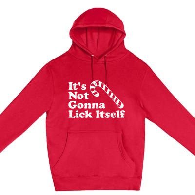 Funny Candy Cane Lick Itself Adult Christmas In July Gift Premium Pullover Hoodie