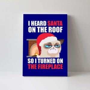 Funny Christmas Cat Hates Santa Grumpy Annoyed Cats Cute Gift Canvas