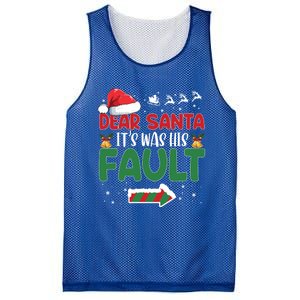 Funny Christmas Couples Gift Dear Santa It Was His Fault Gift Mesh Reversible Basketball Jersey Tank