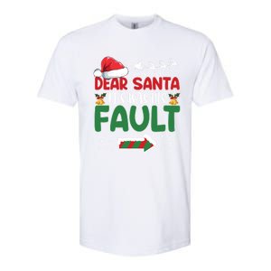 Funny Christmas Couples Gift Dear Santa It Was His Fault Gift Softstyle CVC T-Shirt