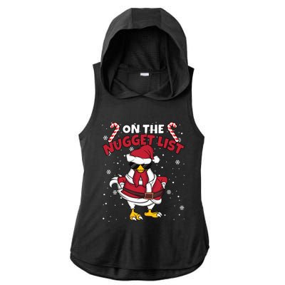 Funny Christmas Chicken Farmer On The Nugget List Women Ladies PosiCharge Tri-Blend Wicking Draft Hoodie Tank