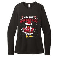 Funny Christmas Chicken Farmer On The Nugget List Women Womens CVC Long Sleeve Shirt