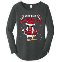 Funny Christmas Chicken Farmer On The Nugget List Women Women's Perfect Tri Tunic Long Sleeve Shirt