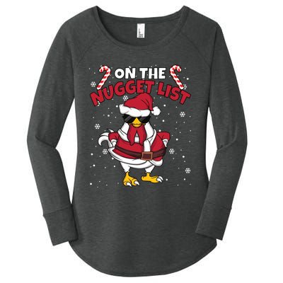 Funny Christmas Chicken Farmer On The Nugget List Women Women's Perfect Tri Tunic Long Sleeve Shirt