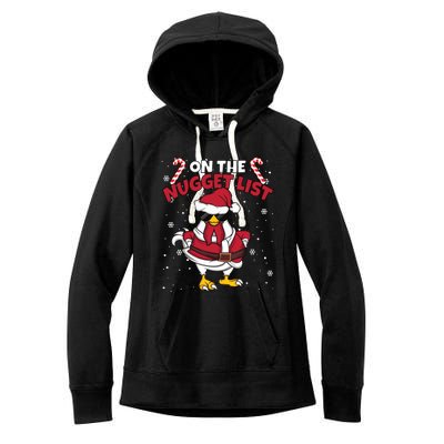 Funny Christmas Chicken Farmer On The Nugget List Women Women's Fleece Hoodie