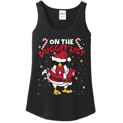 Funny Christmas Chicken Farmer On The Nugget List Women Ladies Essential Tank