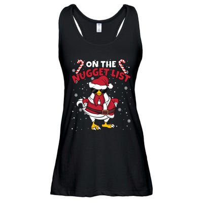 Funny Christmas Chicken Farmer On The Nugget List Women Ladies Essential Flowy Tank