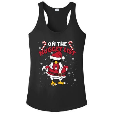 Funny Christmas Chicken Farmer On The Nugget List Women Ladies PosiCharge Competitor Racerback Tank