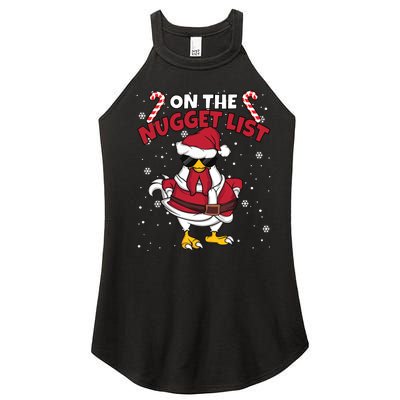 Funny Christmas Chicken Farmer On The Nugget List Women Women’s Perfect Tri Rocker Tank