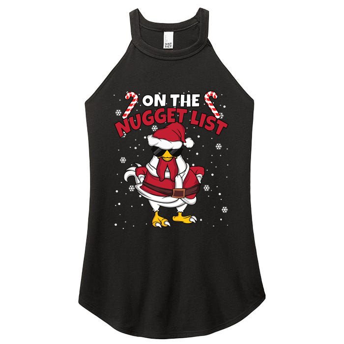 Funny Christmas Chicken Farmer On The Nugget List Women Women's Perfect Tri Rocker Tank