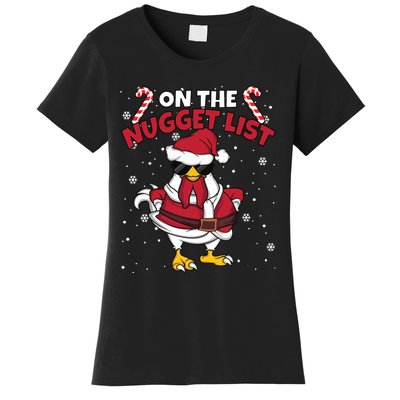 Funny Christmas Chicken Farmer On The Nugget List Women Women's T-Shirt