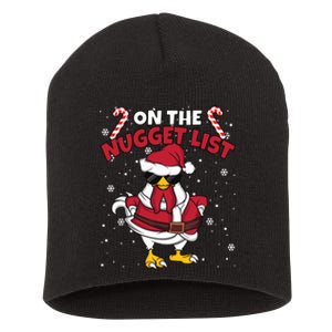 Funny Christmas Chicken Farmer On The Nugget List Women Short Acrylic Beanie