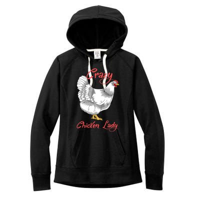 Funny Crazy Chicken Lady Gift Women's Fleece Hoodie