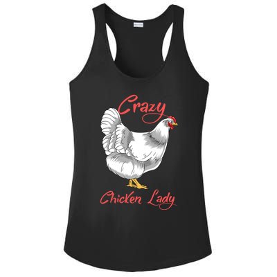 Funny Crazy Chicken Lady Gift Ladies PosiCharge Competitor Racerback Tank