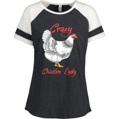 Funny Crazy Chicken Lady Gift Enza Ladies Jersey Colorblock Tee