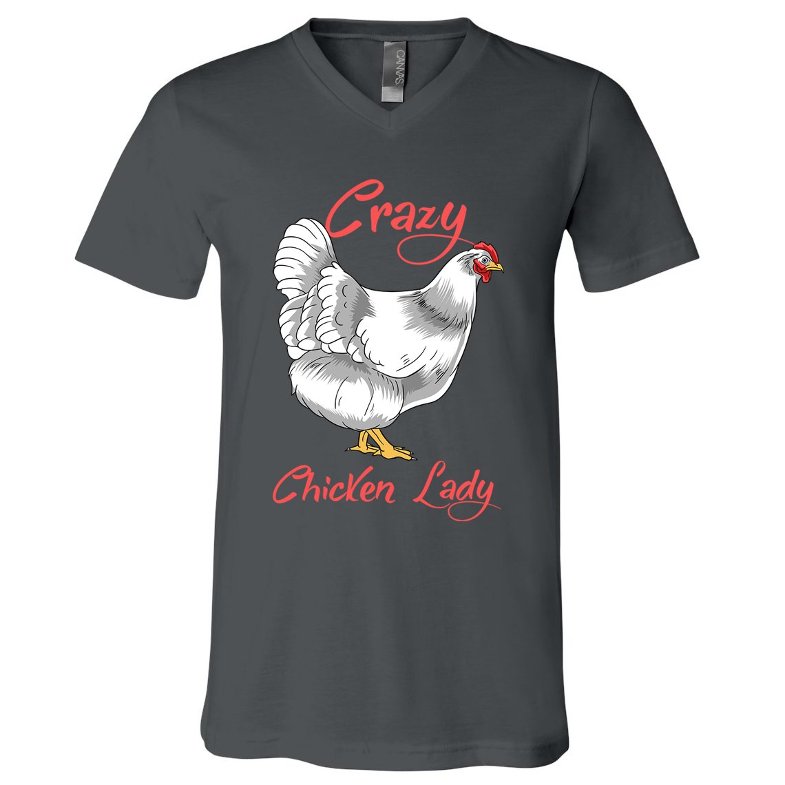 Funny Crazy Chicken Lady Gift V-Neck T-Shirt