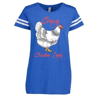 Funny Crazy Chicken Lady Gift Enza Ladies Jersey Football T-Shirt