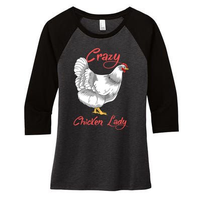 Funny Crazy Chicken Lady Gift Women's Tri-Blend 3/4-Sleeve Raglan Shirt