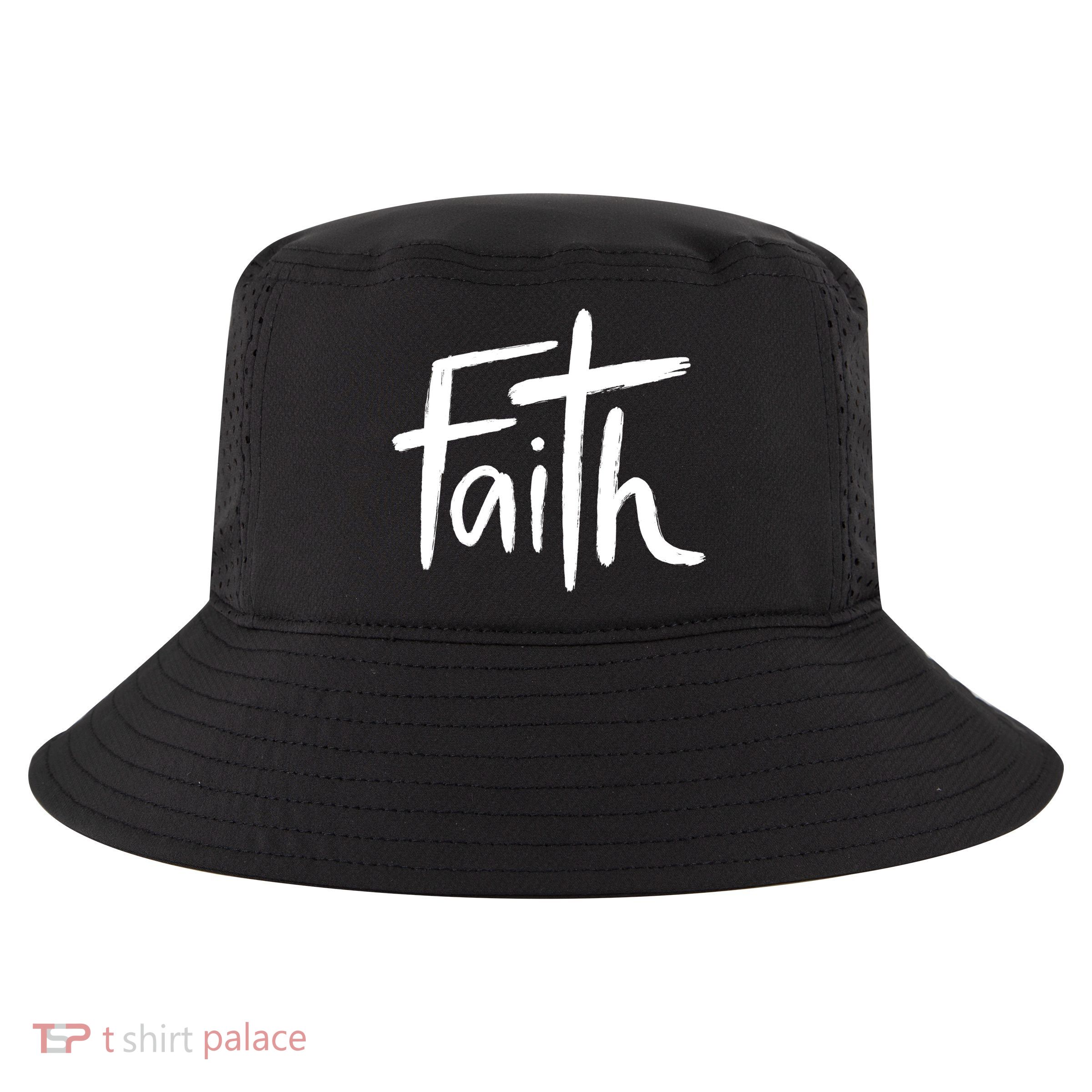 Faith Cross Christianity Cool Comfort Performance Bucket Hat