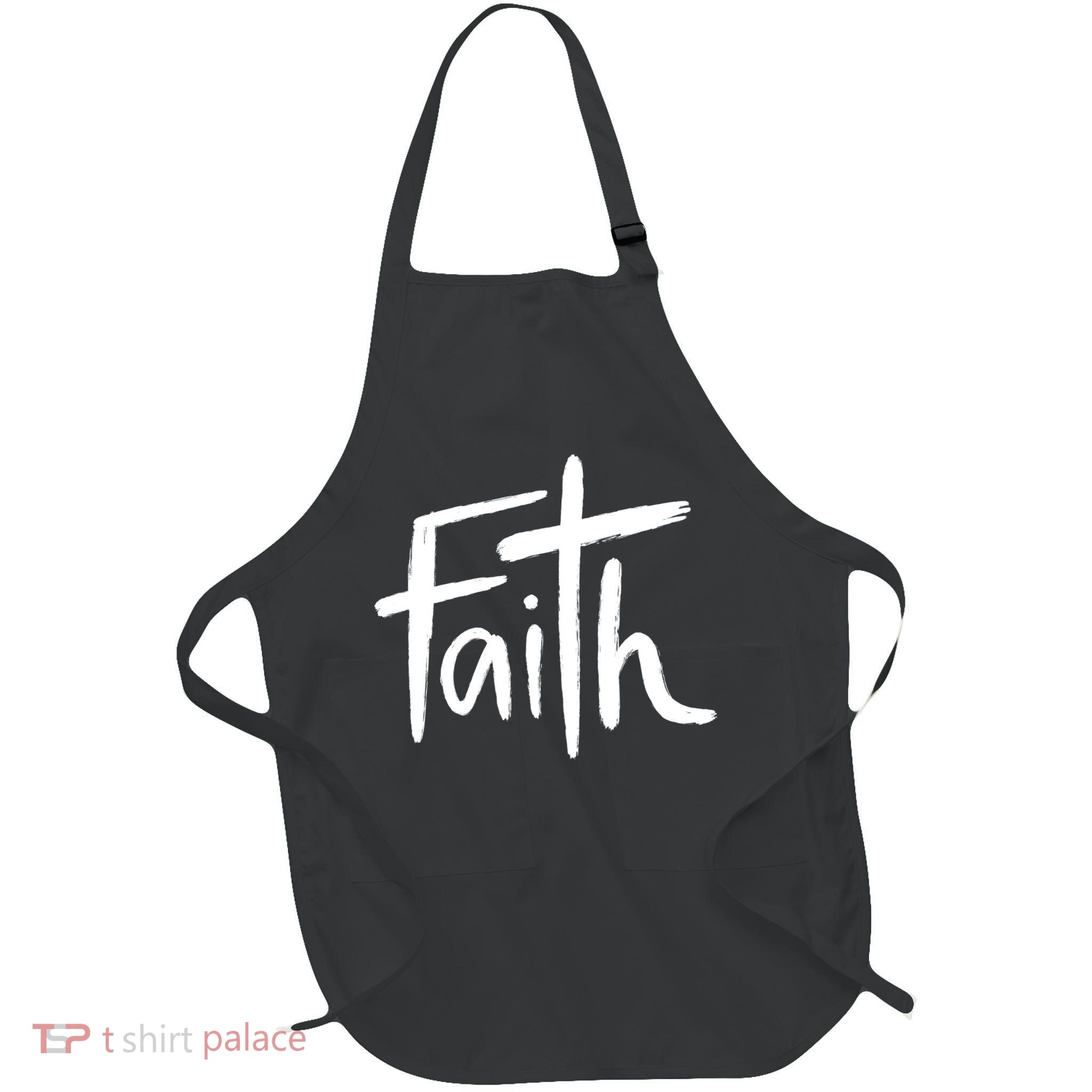 Faith Cross Christianity Full-Length Apron With Pockets