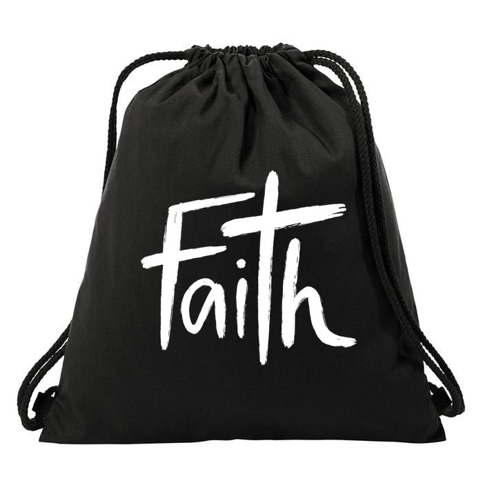 Faith Cross Christianity Drawstring Bag