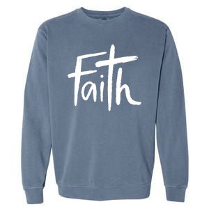 Faith Cross Christianity Garment-Dyed Sweatshirt