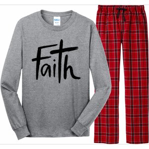 Faith Cross Christianity Long Sleeve Pajama Set