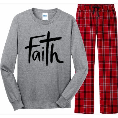 Faith Cross Christianity Long Sleeve Pajama Set