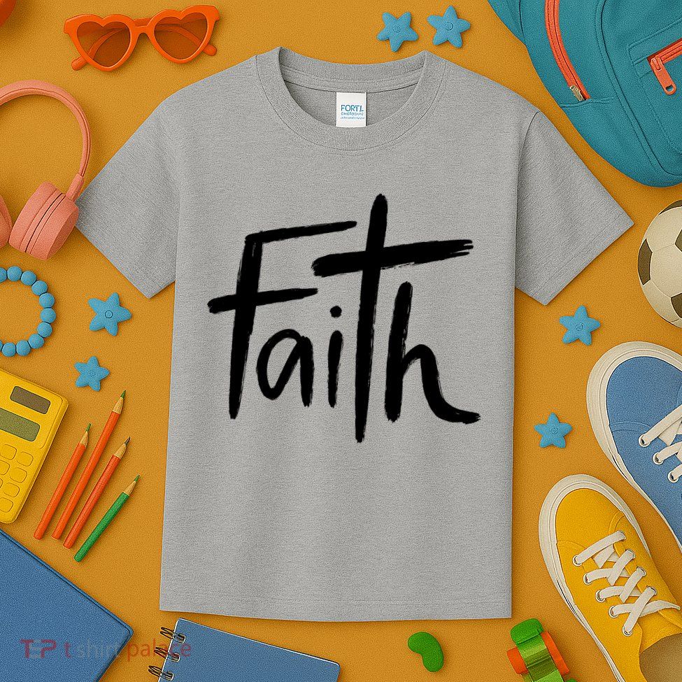 Faith Cross Christianity Kids T-Shirt