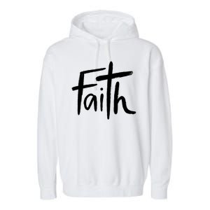 Faith Cross Christianity Garment-Dyed Fleece Hoodie