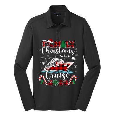 Family Christmas Cruise 2024 Matching Family Cruise Holiday Silk Touch Performance Long Sleeve Polo