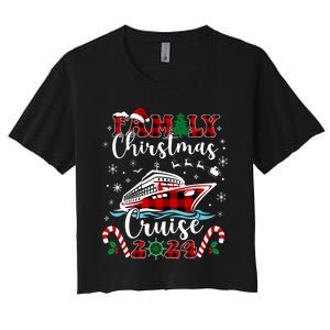 Family Christmas Cruise 2024 Matching Family Cruise Holiday Women's Crop Top Tee