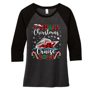 Family Christmas Cruise 2024 Matching Family Cruise Holiday Women's Tri-Blend 3/4-Sleeve Raglan Shirt