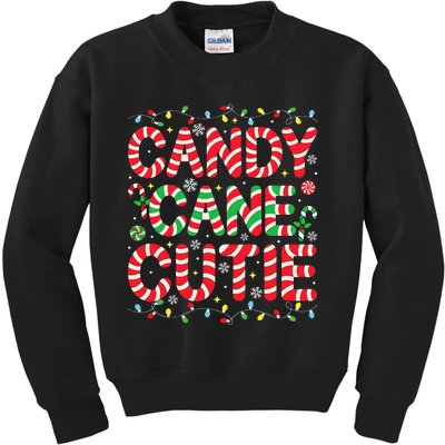 Funny Christmas Candy Cane Lover Crew Xmas Candy Cane Cutie  Kids Sweatshirt