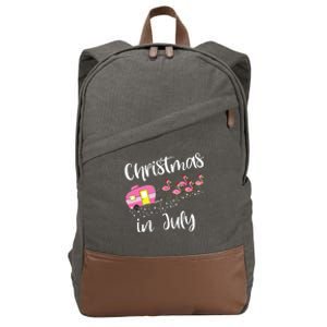 Funny Camping Camper Cotton Canvas Backpack