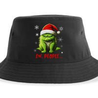 Funny Christmas Cat Ew People Meowy Cat Lovers Sustainable Bucket Hat