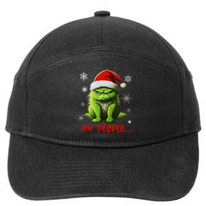 Funny Christmas Cat Ew People Meowy Cat Lovers 7-Panel Snapback Hat