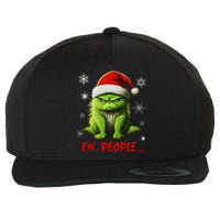 Funny Christmas Cat Ew People Meowy Cat Lovers Wool Snapback Cap