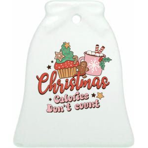 Funny Christmas Calories Don't Count Cookies Milk Xmas Tree Christmas Vibes Ceramic Bell Ornament