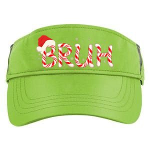 Funny Christmas Candy Cane Bruh Adult Drive Performance Visor