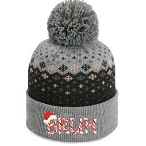 Funny Christmas Candy Cane Bruh The Baniff Cuffed Pom Beanie